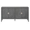 Hostack Retro Sideboard with Circular Groove Design, Round Metal Door Handle for Entrance and Living Room, Gray - 2 of 4