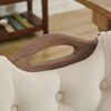 Velvet Dining Chair , Solid Wood Handles on Top and Sides, Vintage Copper Nail Decoration, Curved Solid Wood Legs, Shape,Set of 2 - 4 of 4