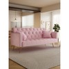 SKRAN Sofa Bed Adjustable Armrests and Backrest,with 2 Pillows, Modern Upholstered Sleeper Bed for Living Room,Bedroom,Home,Apartment - 2 of 4