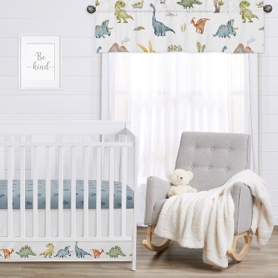 Watercolor Dinosaur Multicolor Rod Pocket Window Valance