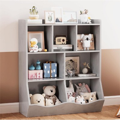 Three-Tier Kids Bookshelf and Bookcase, Toy Storage Cabinet for Storage Books and Toys, Multi Shelf with Cubby Cabinet