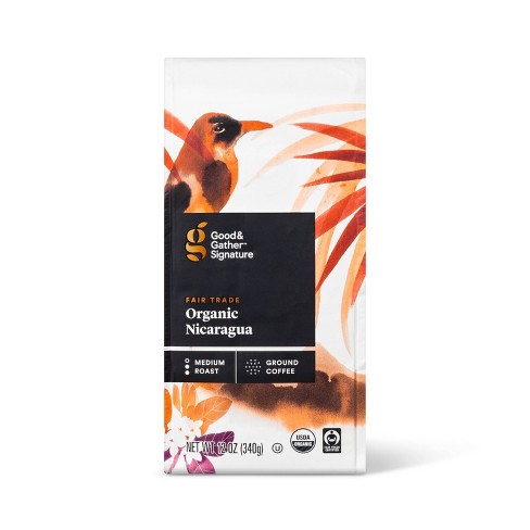 Signature Organic Nicaragua Medium Roast Ground Coffee - 12oz - Good & Gather™ - image 1 of 3