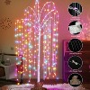 Hooseng 3 Pieces Pre-Lit 4FT 5FT 6FT White Chritsmas Artificial Willow Set of 3 LED Lighted Tree Holiday Decoration - 4 of 4
