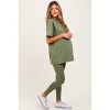 Pinkblush Light Olive Oversized Crewneck Short Sleeve and Legging Maternity Set - 3 of 4