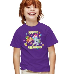 Paw Patrol Expert Easter Egg Hunters Skye And Everest Kids T-Shirt For Youth Purple - 1 of 4