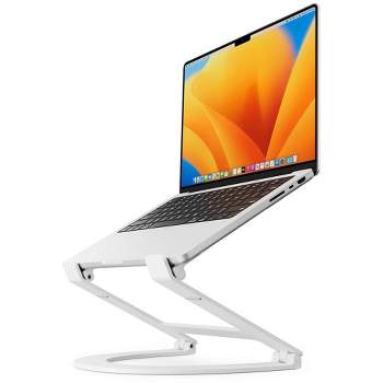 Twelve South Curve Flex Ergonomic Height & Angle Adjustable Aluminum Laptop/MacBook Stand/Riser, fits 10"-17", folds flat + travel - matte white