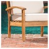 Peyton 4pk Acacia Wood Patio Club Chairs w/ Cushions - Beige - Christopher Knight Home - 4 of 4