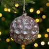 Northlight Textured Glass Christmas Ball Ornament - 3.5" (88mm) - Silver and Brick Ref - 2 of 4