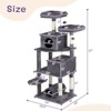 phiestina 65 inch Cat Tree, Indoor Cat Play House with Padded Beds, Cozy Condos, Sisal Posts, Toy Balls & Tunnel, Dark Grey - 3 of 4