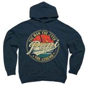 Adult Design By Humans Vintage Sunset Papi, The Man, Myth, Legend By COVI Pullover Hoodie - 1 of 2