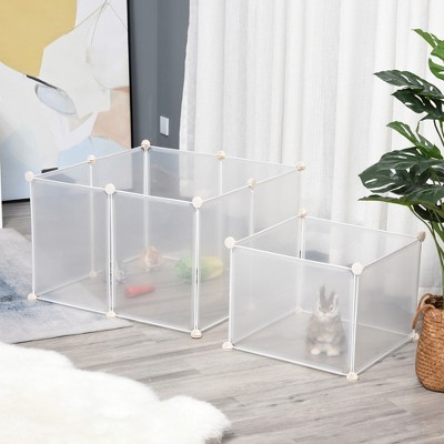 Clear Plastic Pet Playpen with Multi-Angle Connectors