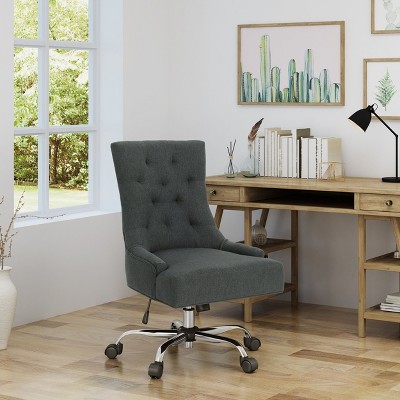 Kumasinova Upholstered Adjustable Height Office Chairs with Wheels,Ergonomic Office Chair with High-Back for Bedroom,Living Room,Studying