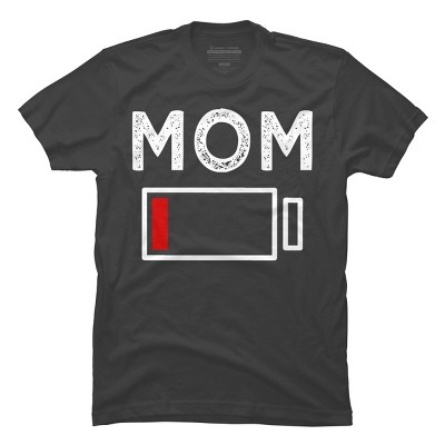 Men's Design By Humans Mom Low Battery Alert By shirtpublic T-Shirt