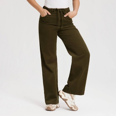 Women's Mid-Rise Straight Leg Corduroy Pull-On Pants - Universal Thread™
