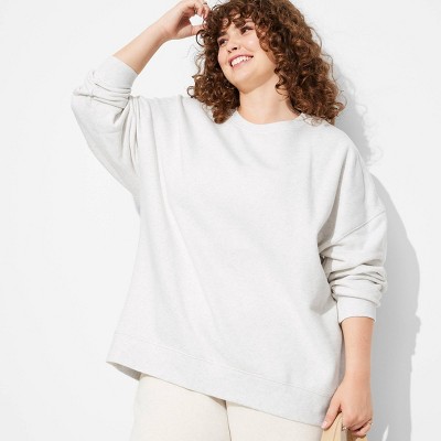 Women's Oversized Pullover Sweatshirt - Wild Fable™ Heather Gray XXL