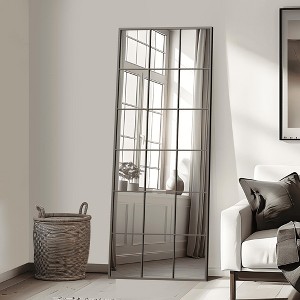 MAYEERTY Full-Length Mirror Iron Grid Right Angle Micro-Arch No Stand - 1 of 4