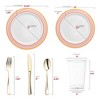 Smarty Had A Party White/Red and Gold Chord Rim Plastic Wedding Set - 30 Sets - 3 of 4