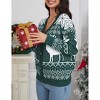 Women's Christmas Ugly Cardigans Sweater Ribbed Kint Open Front Long Sleeve Button Down Sweaters Cardigan - 3 of 4