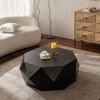 38" Solid Wood Retro Style Coffee Table with Three-Dimensional Embossed Pattern and Sturdy Construction - 2 of 4