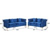 Hybition 2 Piece Velvet Chesterfield Button-Tufted Sofa Sets for Living Room - 2 of 4