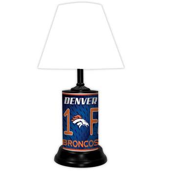 NFL 18-inch Desk/Table Lamp with Shade, #1 Fan with Team Logo, Denver Broncos