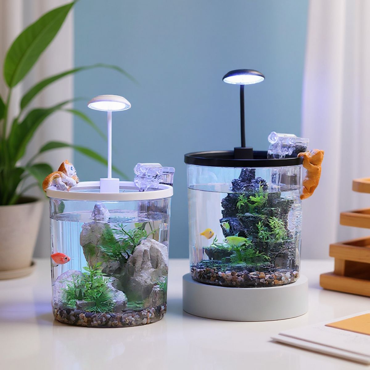 Garvee 1.5 Gallon Small Fish Tank, Betta Fish Tank kit with LED Light, Oxygen Generator, Fish Tank Starter Kits for Beta,Goldfish - thumbnail 8