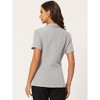 INSPIRE CHIC Women's Notch Lapel Collar One Button Office Formal Short Sleeve Blazer - 4 of 4