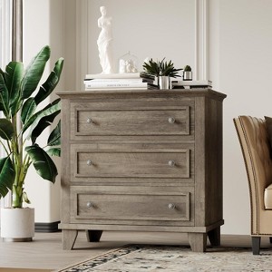 GAOMON 3 Drawer Dresser, Wooden Storage Chest of Drawers with Exquisite Metal Handles, Small Storage Cabinet - 1 of 4