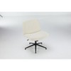 DOMETOUR Vanity Chair Armless Swivel Height Adjustable Wide Seat Fabric Padded Task Chair for Home Office - 3 of 4