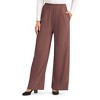 Collections Etc Wide Leg Elasticized Waist Knit Pants with Side Pockets - 2 of 4