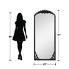 Wooakway Arch Solid Wood Accent Mirror Ornate Wall Mirror Vintage Full Length Mirror Walnut/White/Black/Charcoal/Weathered White - 4 of 4