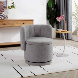 Racxily Swivel Back Sofa Chair - 360° Rotation & Storage Space, High-Quality Fabric, Comfortable, Modern Style, for Bedroom/Living Room (Gray) - 1 of 4