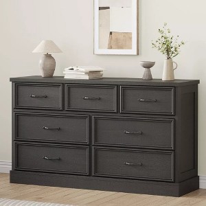 7 Drawer Dresser,55" Wide 7 Chest of Drawers Storage with Sturdy Foundation - 1 of 4