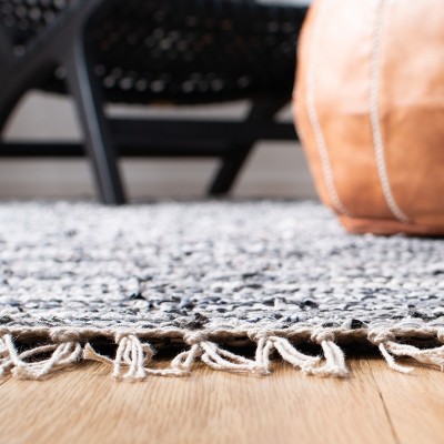 Handmade Gray Stripe Cotton Area Rug 8' x 10'