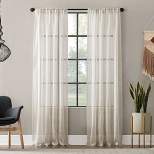 Textured Slub Stripe Sheer Anti-Dust Curtain Panel - Clean Window