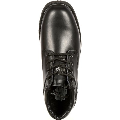 Men's Black Genuine Leather Slip Resistant Work Oxford Shoes