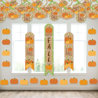 Big Dot of Happiness Pumpkin Patch - Wall and Door Hanging Decor - Fall, Halloween or Thanksgiving Thanksgiving Party Room Decoration Kit