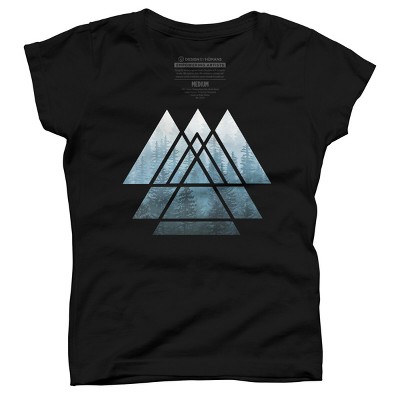 Girl's Design By Humans Misty Forest Sacred Geometry By Maryedenoa T-Shirt