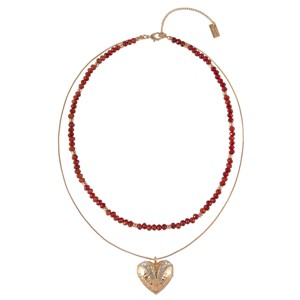 RACHEL Rachel Roy Gold Tone 2 Row Heart Pendant Necklace - 1 of 3