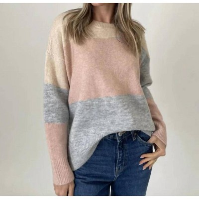 Women's Rosa Abstract Crew Neck Sweater - SIX/FIFTY