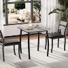 Compact 3-Piece Farmhouse Dining Set, Square Kitchen Table with 2 Padded Chairs, Metal Frame Small Space Furniture for Apartments & Studios - 4 of 4