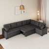 NicBex Modern 124.8" Pull Out Sofa Bed Chenille Convertible Sleeper Sofa with USB Ports for Living Room - 3 of 4