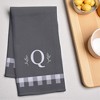 Personalization Mall Black & White Plaid Waffle Weave Kitchen Towel - 2 of 4