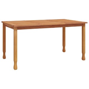 vidaXL Patio Dining Table, 59.1"x35.4"x29.5" Solid Wood Teak - 1 of 4