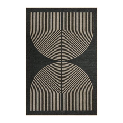 Lahome Modern Rainbow Jute Washable Outdoor Area Rug-Soft, Durable Carpet for Patio, Garden, or Balcony