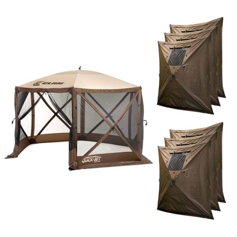Clam Quick-Set Escape 11.5 x 11.5 Ft Portable Pop Up Camping Outdoor Gazebo Screen Tent Canopy Shelter & Carry Bag with 6 Wind & Sun Panels Accessory - image 1 of 4