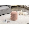 CAVINAS Soft Velvet Ottoman, Round Ottoman, Entryway Padded Footstool, Velvet Ottoman Bench, Footrest Stool for Living Room, Bedroom - 3 of 4