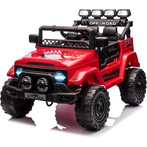 12V Kids Ride On Truck, Electric Toy Car with Remote Control, 3¨C8 Years, 5MPH, Treaded Tires, Music, Accelerator Pedal, for Boys & Girls, - 1 of 4
