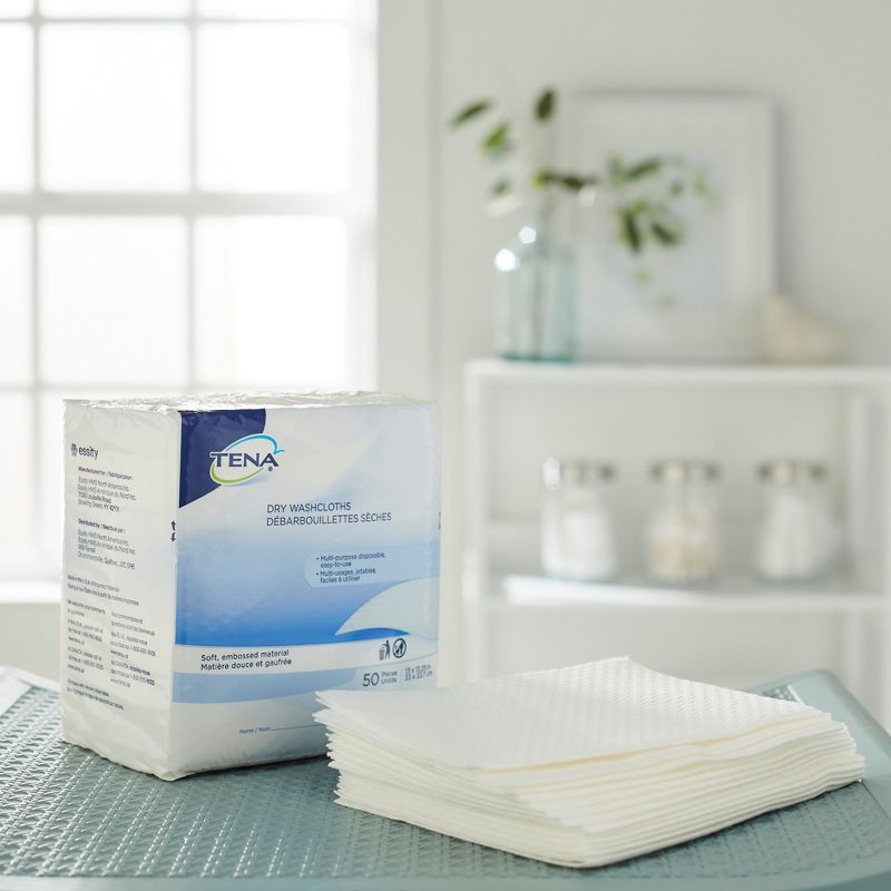 TENA ProSkin Dry Wipes for Incontinence, Disposable Washcloth, 2 of 3