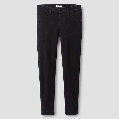 Girls' Mid-rise Soft Knit Jeggings - Cat & Jack™ Black Xs : Target